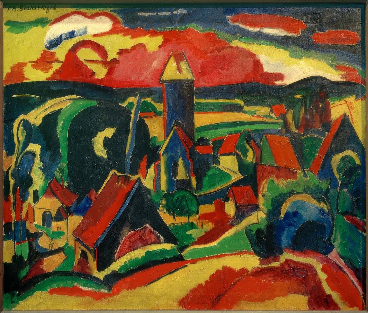Dornberg (Blick vom Mühlenberg auf Kirchdornberg) von Peter August Böckstiegel