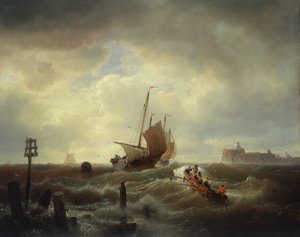 Der Eingang zum Hafen von Hellevoetsluys, 1850