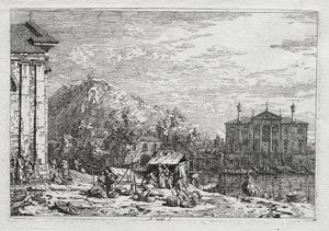 Ansichten von Venedig und Umgebung: Eine Stadt jenseits eines Flusses, 1700er