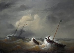 Die Rettung der Besatzung der österreichischen Brigg "Pegno D