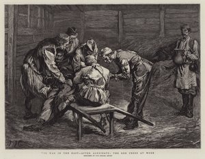 Der Krieg im Osten, nach Alexinatz, das Rote Kreuz bei der Arbeit von Edward John Gregory