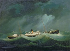 Ein Saville-Linien-Schiff bei rauem Wetter, ca. 1870