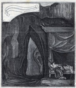 Ohr des Dionysius - Innenansicht der Höhle, bekannt als Ohr des Dionysius in Syrakus - Gravur in „Sciences brought to the graceful of all - physics and chemistry“ von Alexis Clerc - Ende des 19. Jahrhunderts
