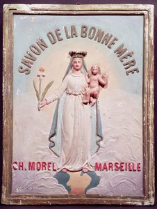 Plakette für Savon de la Bonne Mere, 1880