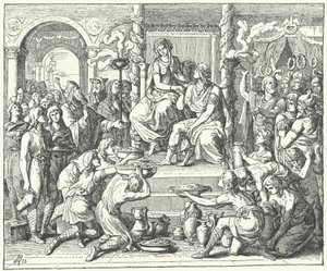 Die Hochzeit von Ataulf, König der Westgoten, und Galla Placidia, Tochter des römischen Kaisers Theodosius I., 414 (Gravur)