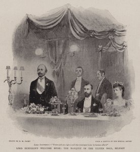 Lord Dufferins Willkommensfeier, das Bankett in der Ulster Hall, Belfast