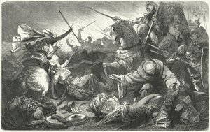 Christen kämpfen gegen die Almohaden in der Schlacht von Las Navas de Tolosa, Spanien, 1212