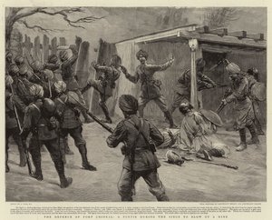Die Verteidigung von Fort Chitral, ein Ausfall während der Belagerung, um eine Mine zu sprengen