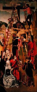 Die Kreuzabnahme, Seitenflügel eines Triptychons, ca. 1490er (Detail)