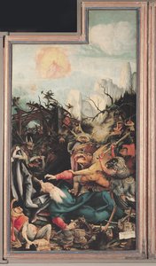 Der Isenheimer Altar. Rechte Flügel: Die Versuchung des heiligen Antonius
