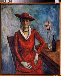 Eine Frau in Rot