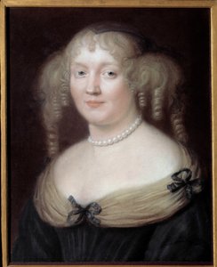 Porträt von Marie de Rabutin-Chantal, Marquise de Sevigne genannt Madame de Sevigne (1626-1696), Schriftstellerin. Schloss von Bussy Rabutin. Gemälde von Robert Nanteuil (1623-1678). Musée Carnavalet.