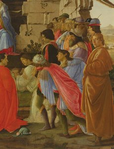 Die Anbetung der Könige, Detail (Selbstporträt und Medici-Familie)