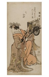 Kabuki-Schauspieler Segwa Kikunojo III in weiblicher Rolle (onnagata), ca. 1794-1795