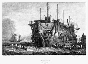 Gefängnisschiff in Deptford, London