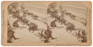 "Die tapferen 25. bereiten sich auf die Einschiffung nach Kuba vor", 1898