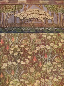 "Die Wiese" Tapete, mit "Der Maibaum" Fries, ca. 1905