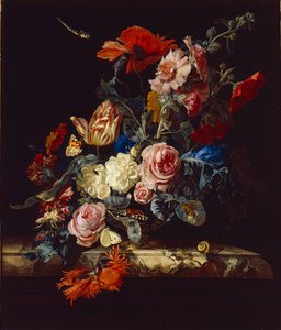 Eine Vase mit Blumen