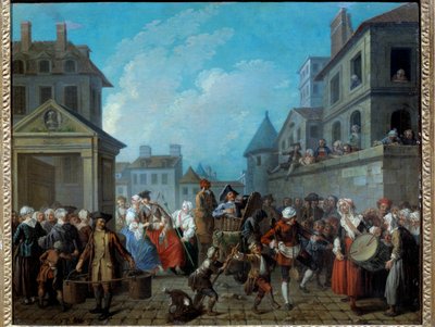 Karneval auf den Straßen von Paris von Étienne Jeaurat