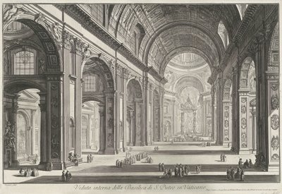 Innenansicht der Petersbasilika in Vatikanstadt von Giovanni Battista Piranesi