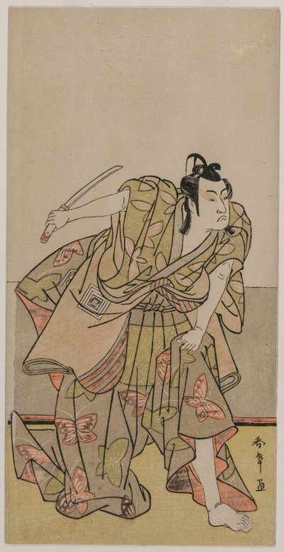 Ichikawa Monnosuke II als Soga no Goro, um späte 1770er von Katsukawa Shunsho