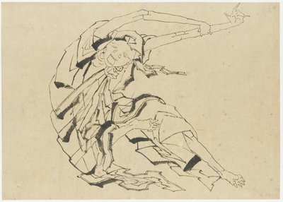 Langarmiger Mann, Edo-Zeit von Katsushika Hokusai