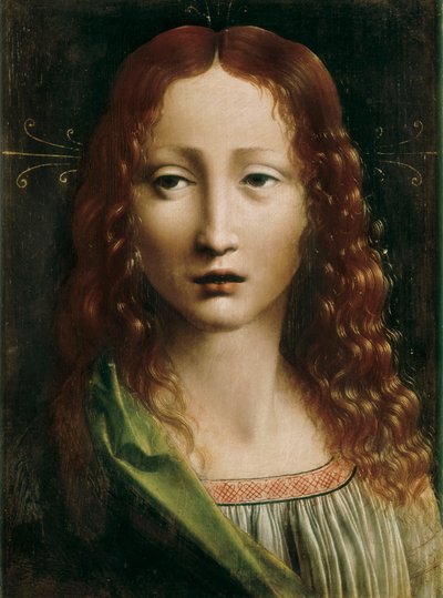 Der Erlöser, Gemälde der lombardischen Schule. Ende 15. Jahrhundert. Öl auf Holz. 25 cm x 18,5 cm. Madrid. Lazaro Galdiano Stiftung. von Northern Italian School