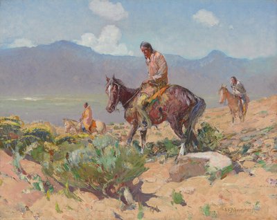 Indianer zu Pferd (Sommerjagd) von Oscar Edward Berninghaus