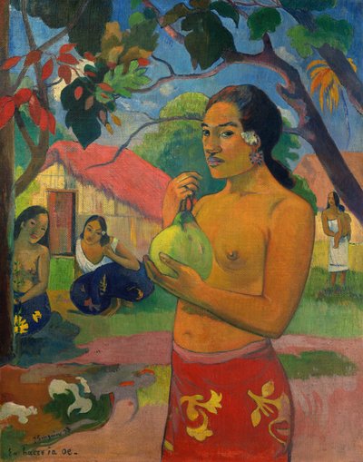 Wohin gehst du?, oder Frau, die eine Frucht hält von Paul Gauguin