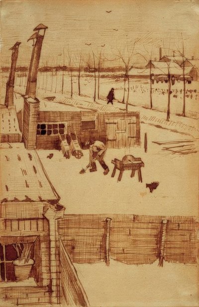 Blick aus dem Atelier des Künstlers in Den Haag von Vincent van Gogh